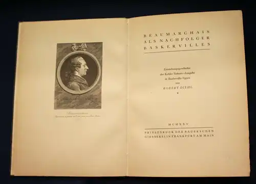 Diehl Beaumarchais Als Nachfolger Baskervilles mit Frontispiz 1925 Politik js