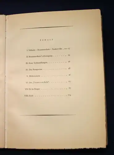 Diehl Beaumarchais Als Nachfolger Baskervilles mit Frontispiz 1925 Politik js