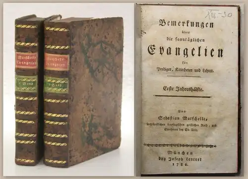 Mutschelle Bemerkungen über die sonntäglichen Evangelien 2 Bde 1786 Erstausgabe