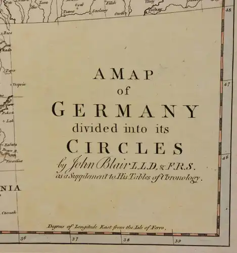 kolor. Kupferstichkarte Thomas Kitchin bei Blair A Map of Germany um 1780 sf