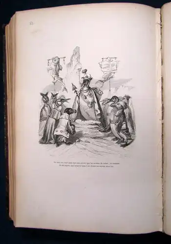 Stahl Scenes des Animaux Vignettes par Grandville 1842 Bildband 2.Bd( von 2) js