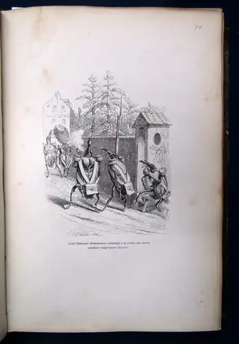 Stahl Scenes des Animaux Vignettes par Grandville 1842 Bildband 2.Bd( von 2) js