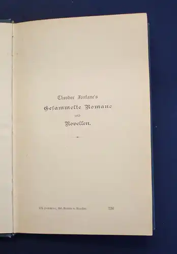 Fontanes Gesammelte Werke und Erzählungen um 1890 11(von 12) Bde Bd 9 fehlt js