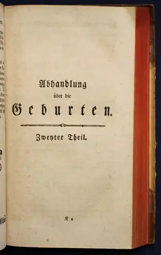 Deleurye/ Flemming Abhandlung über die Geburten 1778 Medizin Gynäkologie sf
