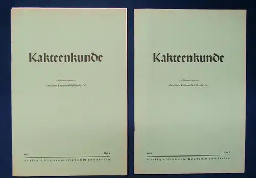 Kakteenkunde Lieferung 1-2 ( von 3)  1943 Botanik Natur Forschung Phytologie js