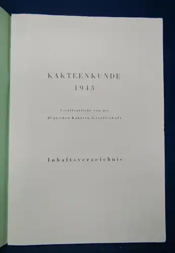 Kakteenkunde Lieferung 1-2 ( von 3)  1943 Botanik Natur Forschung Phytologie js