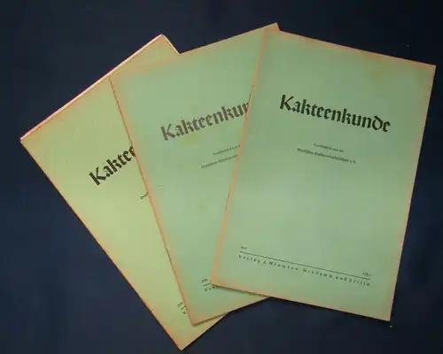 Kakteenkunde Lieferung 1-3 1941 Botanik Natur Forschung Phytologie Lehre js