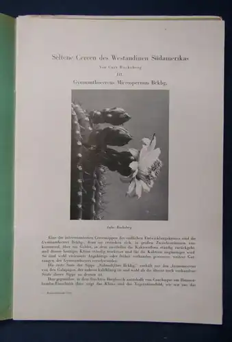 Kakteenkunde Lieferung 1-3 1941 Botanik Natur Forschung Phytologie Lehre js