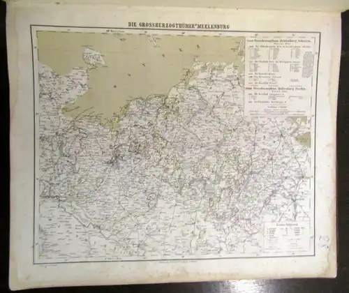 Berghaus Hand- Atlas über alle Theile der Erde 1876 48x39 cm 100 Karten js