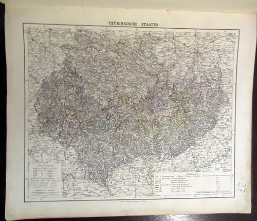 Berghaus Hand- Atlas über alle Theile der Erde 1876 48x39 cm 100 Karten js