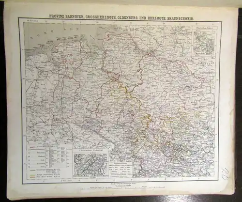 Berghaus Hand- Atlas über alle Theile der Erde 1876 48x39 cm 100 Karten js