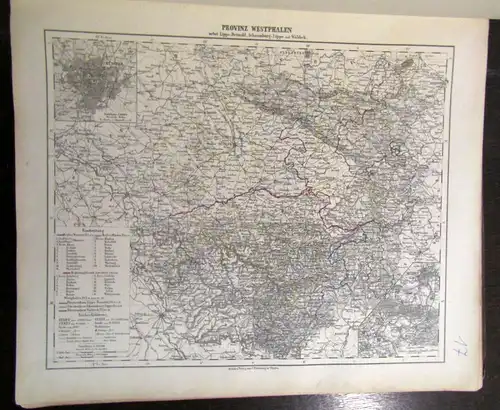 Berghaus Hand- Atlas über alle Theile der Erde 1876 48x39 cm 100 Karten js