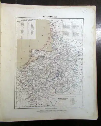 Berghaus Hand- Atlas über alle Theile der Erde 1876 48x39 cm 100 Karten js