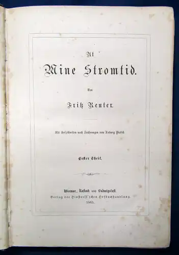 Reuter Ut mine Stromtid 1-3 komplett 1865 Geschichten Erzählungen Lyrik js