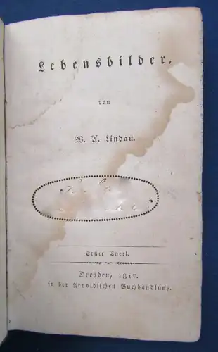 Lindau Lebensbilder 1. Teil ( von 2) Belletristik Literatur Unterhaltung 1817 js