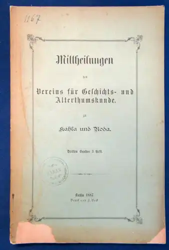 Mitteilungen d. Vereins f. Geschichte u. Altertumskunde Kahla & Roda 1887  js