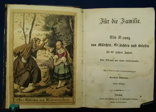 Für die Familie Ein Kranz von Märchen, Gedichten u. Briefen o.J. 1862 2.Aufl. js