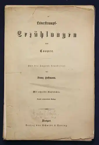 Hoffmann 16 Stahlstiche zu Lederstrumpf - Erzählungen von Cooper 1938 sf