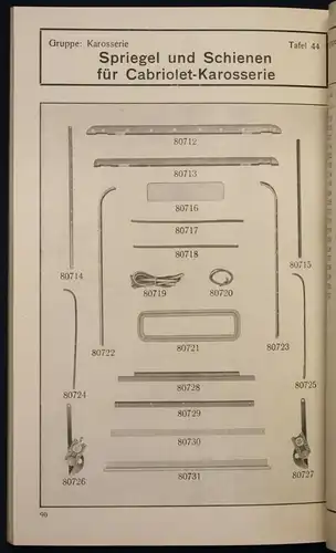 Original Prospekt Ersatzteile-Liste Front-Antrieb-Wagen 500/600 ccm 1935 sf