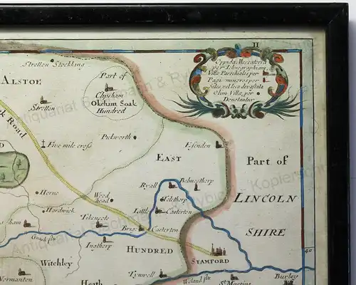 Robert Morden Kolorierte Karte Rutland um 1700 Großbritannien England rara xz