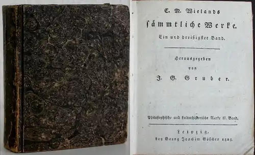 Wieland Werke 1825 Philosphische und kulturhistorische Werke 2. Band xz