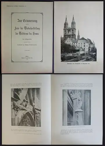 Festschrift Feier zur Wiederherstellung der Westtürme des Doms Meissen 1908 xz