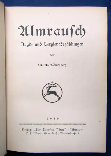 Buchberg Almrausch Jagd- und Bergler- Erzählungen Berichte Naturkunde Tiere js