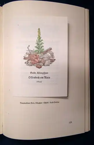 Klingspor Über Schönheit von Schrift und Druck 1949 Geschichte Erfahrung js