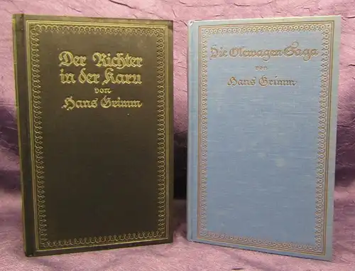 Hans Grimm 2 Bände Der Richter in der Karu, Die Olewagen- Saga um 1925  js