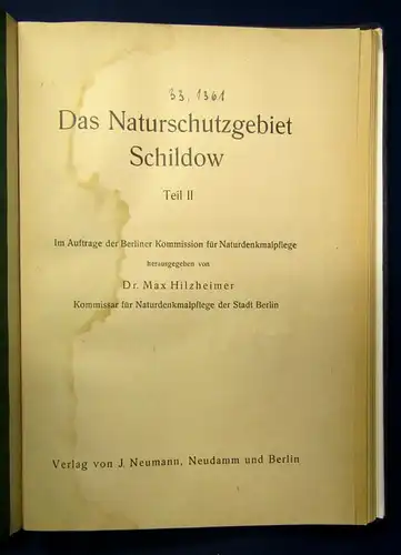 Holzheimer Das Naturschutzgebiet Schildow Teil 2 apart 1933 Kalktuffgelände  js