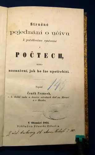 Strucne pojednani o ucivu Poctech mimo naznaceni jak ho lze upotrebiti 1864 js