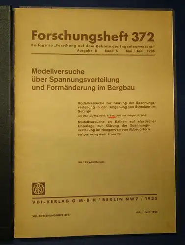 Forschungsheft 372 Mai/ Juni 1935  Ausgabe B Formänderung Bergbau js