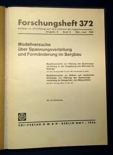 Forschungsheft 372 Mai/ Juni 1935  Ausgabe B Formänderung Bergbau js