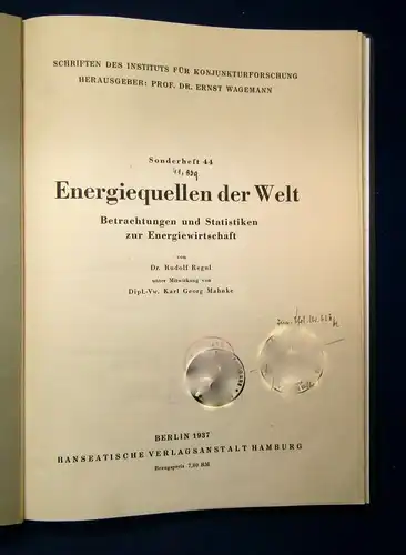 Regul  Energiequellen der Welt Betrachtung Sonderheft.44 sehr selten js