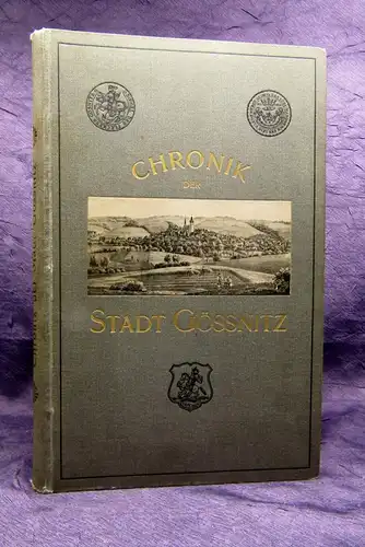 Glasewald Chronik der Stadt Gössnitz 1910 Landeskunde Thüringen Bildband js