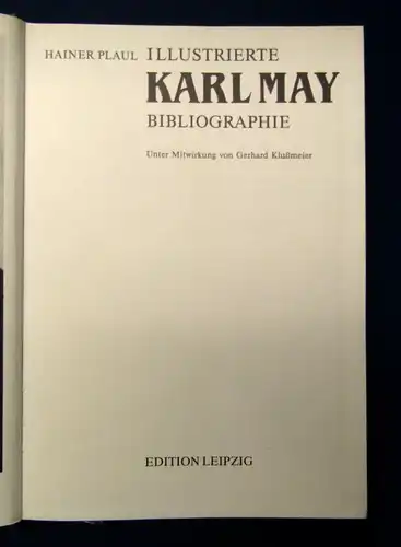 Plaul Illustreirte Karl May Bibliographie 1988 Edition Leipzig Klassiker js