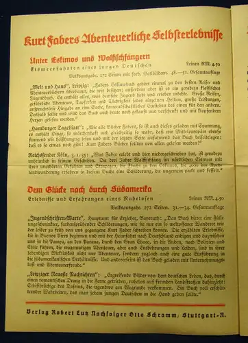 Der deutsche Abenteurer und Weltwanderer Kurt Faber Verlagswerbung um 1900 js