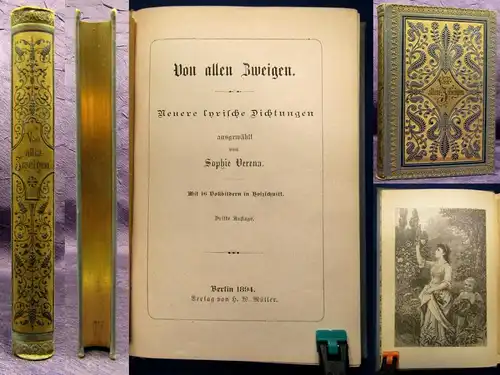 Verena Von allen Zweigen Neuere lyrische Dichtungen 1894 16 Holzschnitte js