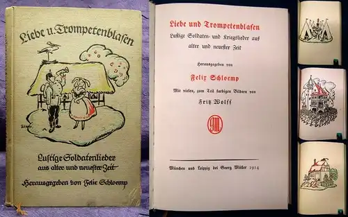 Schloemp Liebe und Trompetenblasen Lustige Soldaten-u. Kriegslieder 1914 js