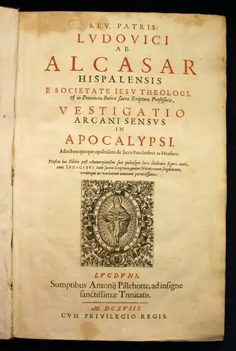 Alcasar [Vestigatio arcani sensus in Apocalypsi] 1618 Apokalypse Religion sf