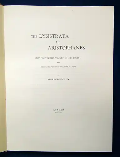 Berdsley The Lysistrata of Aristophanes Faksimile 1970 des Originals von 1896 js