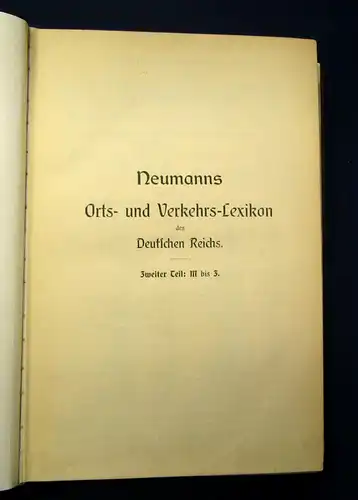 Broesike Neumanns Orts-und Verkehrs-Lexikon des deutschen Reiches 1905 js