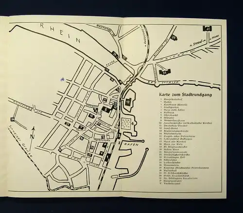 Konstanz Führer durch die Stadt Mit 14 Bildern, Stadtplan 1951 Badem-Württ. js