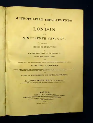 Metropolitan Improvements or london in the Nineteenth Century 1831 Ortskunde js