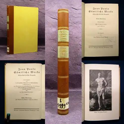 Jean Pauls Sämtliche Werke Hesperus 4.Bd. 1929 Klassiker Belletristik Lyrik js