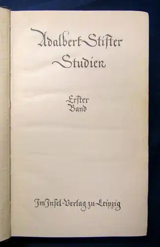 Adalbert Stifter 3 Bände komplett o.J. Im Insel- Verlag Literatur Klassiker js