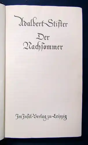 Adalbert Stifter 3 Bände komplett o.J. Im Insel- Verlag Literatur Klassiker js