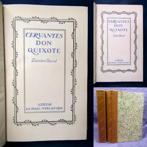 Cervantes de Miguel Don Quixote 1914 Im Insel- Verlag 3 Bde. Klassiker js