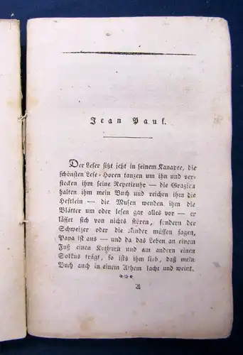 Geist deutscher Klassiker Eine Blumenlese 1816 1.Bändchen: Jean Paul js