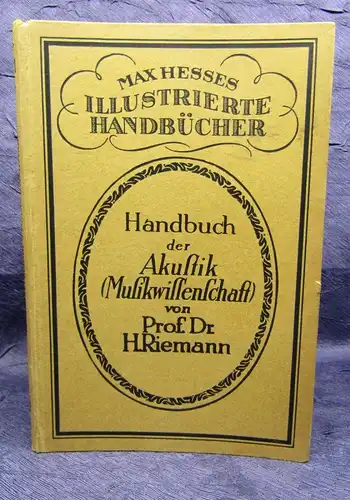 Riemann Handbuch Akustik ( Musikwissenschaft) o.J. Studium Gesang Noten js